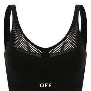 Off-White Seamless Mesh Sports Bra